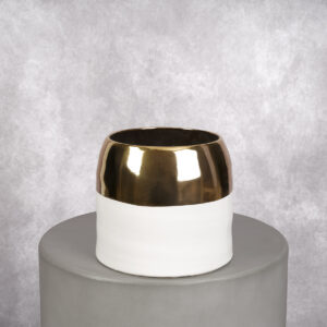 Gold/White Ceramic Vase