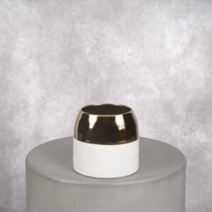 Gold/White Ceramic Vase