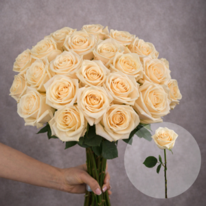 Roses Cream Soul 6 stems per bunch