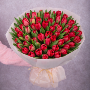 Bright Red Tulips Bouquet